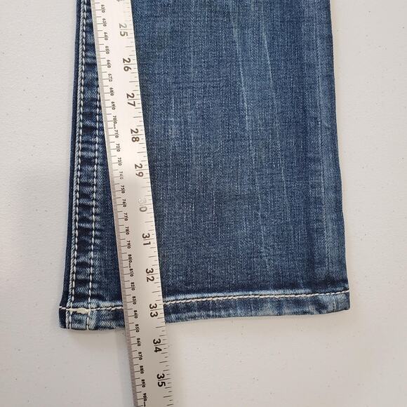 Miss Me Jeans Womens 26 x34 Blue Mid Rise Bootcut Embellished Flap Pockets Rodeo - Picture 5 of 13